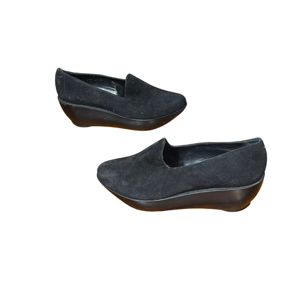 ROBERT CLERGERIE NALOH Black Loafers Suede Platform size 5.5